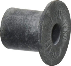 Au-Ve-Co Products - M6x1.00, 0.787" Diam x 0.051" Thick Flange, Rubber Insulated Rivet Nut - Metric Coarse Thread, Neoprene, 0.579" Long x 1/2" Body Diam, 0.63" OAL - Apex Tool & Supply
