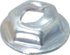 Value Collection - 1/8" Hole Diam, 7/16" OD, 5/16" Width Across Flats Washer Lock Nut - Zinc-Plated Spring Steel, For Use with Non Threaded Fasteners - Apex Tool & Supply