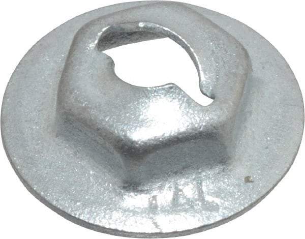 Value Collection - 5/32" Hole Diam, 9/16" OD, 3/8" Width Across Flats Washer Lock Nut - Zinc-Plated Spring Steel, For Use with Non Threaded Fasteners - Apex Tool & Supply