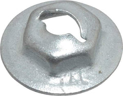 Value Collection - 5/32" Hole Diam, 9/16" OD, 3/8" Width Across Flats Washer Lock Nut - Zinc-Plated Spring Steel, For Use with Non Threaded Fasteners - Apex Tool & Supply