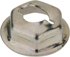 Au-Ve-Co Products - 3/16" Hole Diam, 1/2" OD, 3/8" Width Across Flats Washer Lock Nut - Zinc-Plated Spring Steel, For Use with Non Threaded Fasteners - Apex Tool & Supply