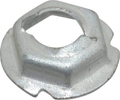 Au-Ve-Co Products - 1/4" Hole Diam, 19/32" OD, 7/16" Width Across Flats Washer Lock Nut - Zinc-Plated Spring Steel, For Use with Non Threaded Fasteners - Apex Tool & Supply