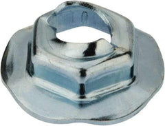 Value Collection - 6.3" Hole Diam, 18mm OD, 11mm Width Across Flats Washer Lock Nut - Zinc-Plated Spring Steel, For Use with Non Threaded Fasteners - Apex Tool & Supply