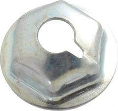 Au-Ve-Co Products - #10-24, 1/2" OD, 3/8" Width Across Flats Washer Lock Nut - Zinc-Plated Spring Steel, For Use with Threaded Fasteners - Apex Tool & Supply