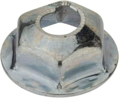 Au-Ve-Co Products - 1/4-20, 19/32" OD, 7/16" Width Across Flats Washer Lock Nut - Zinc-Plated Spring Steel, For Use with Threaded Fasteners - Apex Tool & Supply