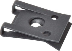 Value Collection - #6 Screw, 0.025 to 1/8" Thick, Spring Steel Standard U Nut - 3/8" Center Edge, Black Phosphate Finish - Apex Tool & Supply
