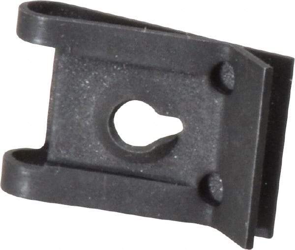 Value Collection - #8 Screw, 0.025 to 0.15" Thick, Spring Steel Standard U Nut - 3/8" Center Edge, Black Phosphate Finish - Apex Tool & Supply