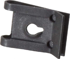 Value Collection - #8 Screw, 0.025 to 0.15" Thick, Spring Steel Standard U Nut - 3/8" Center Edge, Black Phosphate Finish - Apex Tool & Supply