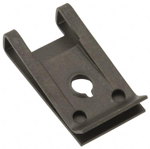Value Collection - #10 Screw, 0.025 to 1/8" Thick, Spring Steel Standard U Nut - 9/16" Center Edge, Black Phosphate Finish - Apex Tool & Supply