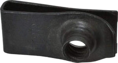 Au-Ve-Co Products - 1/4-20 Screw, 0.025 to 0.15" Thick, Spring Steel Extruded Tapped Hole U Nut - 25/32" Center Edge, Black Phosphate Finish - Apex Tool & Supply