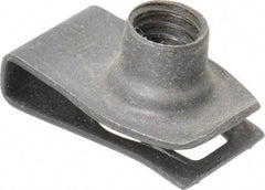 Au-Ve-Co Products - 5/16-18 Screw, 0.025 to 0.15" Thick, Spring Steel Extruded Tapped Hole U Nut - 9/16" Center Edge, Black Phosphate Finish - Apex Tool & Supply