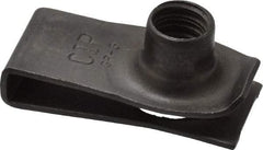 Au-Ve-Co Products - 5/16-18 Screw, 0.025 to 0.15" Thick, Spring Steel Extruded Tapped Hole U Nut - 27/32" Center Edge, Black Phosphate Finish - Apex Tool & Supply