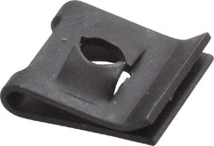Value Collection - #8 Screw, 0.025 to 0.04" Thick, Spring Steel Standard U Nut - 1/4" Center Edge, Black Phosphate Finish - Apex Tool & Supply