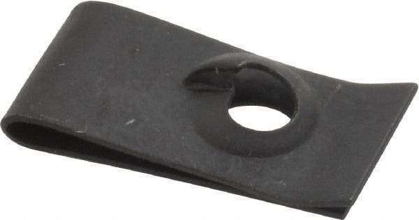 Value Collection - #10 Screw, 0.015 to 0.06" Thick, Spring Steel Extruded Tapped Hole U Nut - 15/32" Center Edge, Black Phosphate Finish - Apex Tool & Supply