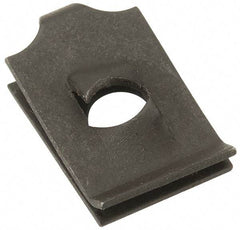Value Collection - #10 Screw, 0.045 to 1/16" Thick, Spring Steel Standard U Nut - 13/32" Center Edge, Black Phosphate Finish - Apex Tool & Supply