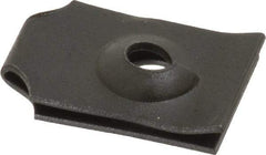 Value Collection - #10 Screw, 0.03 to 0.037" Thick, Spring Steel Standard U Nut - 3/8" Center Edge, Black Phosphate Finish - Apex Tool & Supply