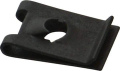 Value Collection - #10 Screw, 0.025 to 0.064" Thick, Spring Steel Standard U Nut - 3/8" Center Edge, Black Phosphate Finish - Apex Tool & Supply