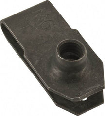 Au-Ve-Co Products - M6x1.00 Screw, 1 to 2.5mm Thick, Spring Steel Extruded Tapped Hole U Nut - 25/32" Center Edge, Black Phosphate Finish - Apex Tool & Supply