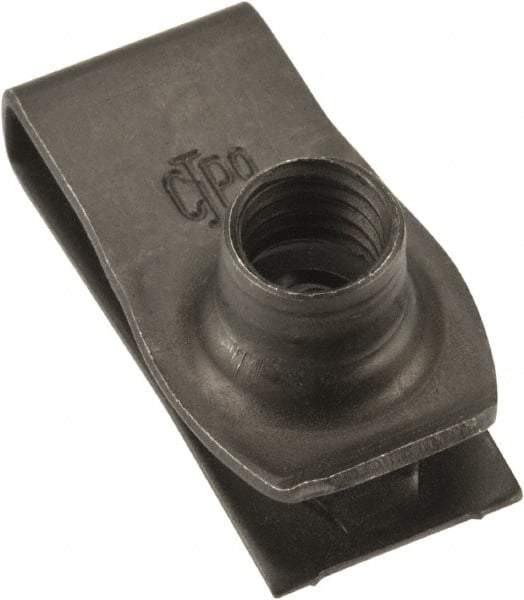 Value Collection - M8x1.25 Screw, 0.8 to 4.5mm Thick, Spring Steel Extruded Tapped Hole U Nut - 13/16" Center Edge, Black Phosphate Finish - Apex Tool & Supply