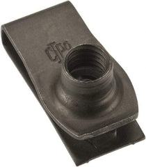 Value Collection - M8x1.25 Screw, 0.8 to 4.5mm Thick, Spring Steel Extruded Tapped Hole U Nut - 13/16" Center Edge, Black Phosphate Finish - Apex Tool & Supply