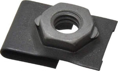 Value Collection - 5/16-18 Screw, 0.087 to 0.093" Thick, Spring Steel J Nut Retainer - 9/16" Center Edge, Black Phosphate Finish - Apex Tool & Supply