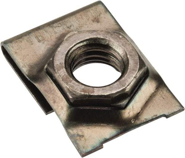 Value Collection - 3/8-16 Screw, 0.05 to 0.09" Thick, Spring Steel J Nut Retainer - 9/16" Center Edge, Black Phosphate Finish - Apex Tool & Supply