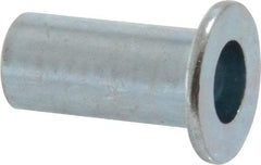 Value Collection - #10-24, 0.01 to 0.08" Grip, Steel Standard Rivet Nut - Drill Size Letter F, Flat Head - Apex Tool & Supply