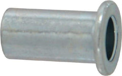 Value Collection - 1/4-20, 0.02 to 0.08" Grip, Steel Standard Rivet Nut - Drill Size Letter R, Flat Head - Apex Tool & Supply