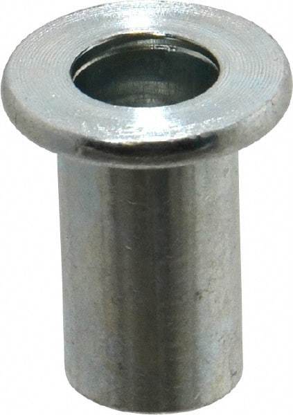 Value Collection - 3/8-16, 0.03 to 0.115" Grip, 1/2" Drill, Steel Standard Rivet Nut - Flat Head - Apex Tool & Supply