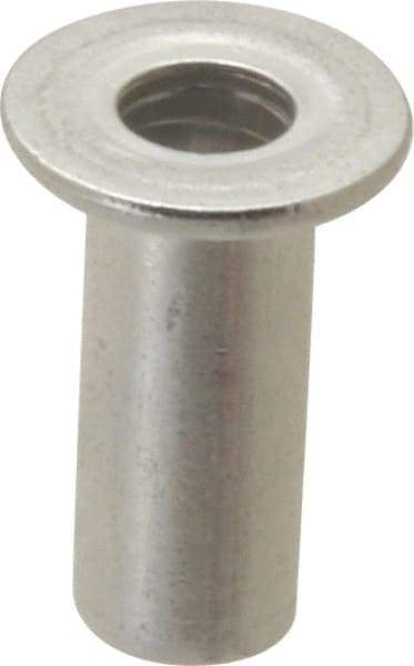 Value Collection - #6-32, 0.01 to 0.08" Grip, #12, Aluminum Standard Rivet Nut - Flat Head - Apex Tool & Supply