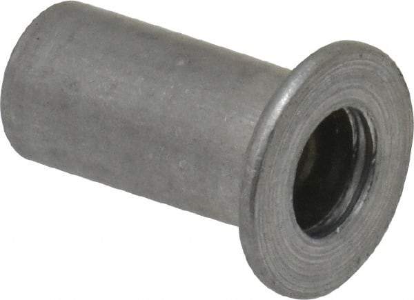 Value Collection - #8-32, 0.01 to 0.08" Grip, #2, Aluminum Standard Rivet Nut - Flat Head - Apex Tool & Supply