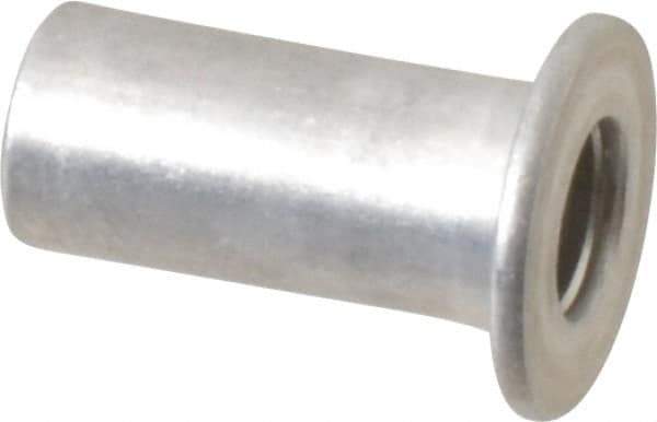 Value Collection - #10-24, 0.01 to 0.08" Grip, Aluminum Standard Rivet Nut - Drill Size Letter F, Flat Head - Apex Tool & Supply