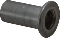Value Collection - #10-32, 0.01 to 0.08" Grip, Aluminum Standard Rivet Nut - Drill Size Letter F, Flat Head - Apex Tool & Supply