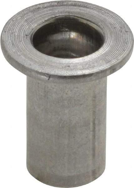 Value Collection - 5/16-18, 0.03 to 0.115" Grip, 27/64" Drill, Aluminum Standard Rivet Nut - Flat Head - Apex Tool & Supply