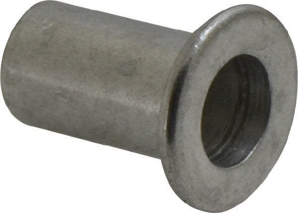 Value Collection - 3/8-16, 0.03 to 0.115" Grip, 1/2" Drill, Aluminum Standard Rivet Nut - Flat Head - Apex Tool & Supply
