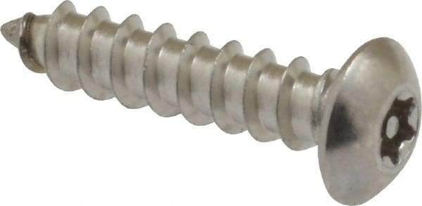 Value Collection - #8 Button Head Torx Sheet Metal Screw - Stainless Steel, 3/4" Length Under Head, Grade 18-8, T15 Drive - Apex Tool & Supply