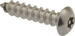 Value Collection - #8 Button Head Torx Sheet Metal Screw - Stainless Steel, 3/4" Length Under Head, Grade 18-8, T15 Drive - Apex Tool & Supply
