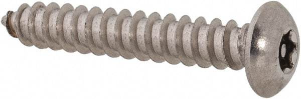 Value Collection - #8 Button Head Torx Sheet Metal Screw - Stainless Steel, 1" Length Under Head, Grade 18-8, T15 Drive - Apex Tool & Supply