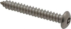 Value Collection - #8 Button Head Torx Sheet Metal Screw - Stainless Steel, 1-1/4" Length Under Head, Grade 18-8, T15 Drive - Apex Tool & Supply