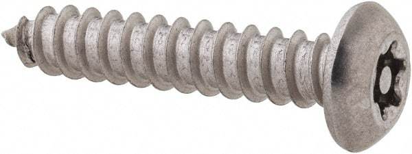 Value Collection - #10 Button Head Torx Sheet Metal Screw - Stainless Steel, 1" Length Under Head, Grade 18-8, T25 Drive - Apex Tool & Supply