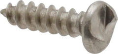 Made in USA - #6 Round Head Slotted Sheet Metal Screw - Stainless Steel, 1/2" Length Under Head, Grade 18-8 - Apex Tool & Supply