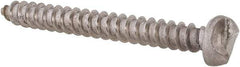 Made in USA - #8 Round Head Slotted Sheet Metal Screw - Stainless Steel, 1-1/2" Length Under Head, Grade 18-8 - Apex Tool & Supply