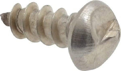 Made in USA - #10 Round Head Slotted Sheet Metal Screw - Stainless Steel, 1/2" Length Under Head, Grade 18-8 - Apex Tool & Supply