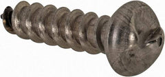 Made in USA - #10 Round Head Slotted Sheet Metal Screw - Stainless Steel, 3/4" Length Under Head, Grade 18-8 - Apex Tool & Supply