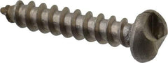 Made in USA - #10 Round Head Slotted Sheet Metal Screw - Stainless Steel, 1" Length Under Head, Grade 18-8 - Apex Tool & Supply