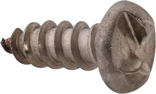 Made in USA - #14 Round Head Slotted Sheet Metal Screw - Stainless Steel, 3/4" Length Under Head, Grade 18-8 - Apex Tool & Supply