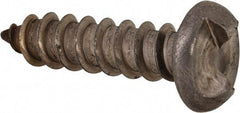 Made in USA - #14 Round Head Slotted Sheet Metal Screw - Stainless Steel, 1" Length Under Head, Grade 18-8 - Apex Tool & Supply
