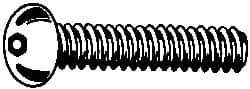 Made in USA - 1/4-20 UNC Pin In Hex Socket Drive, Button Screw - Grade 18-8 Stainless Steel, Uncoated, 5/8" Length Under Head - Apex Tool & Supply