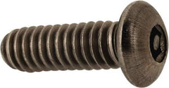 Made in USA - 1/4-20 UNC Pin In Hex Socket Drive, Button Screw - Grade 18-8 Stainless Steel, Uncoated, 3/4" Length Under Head - Apex Tool & Supply