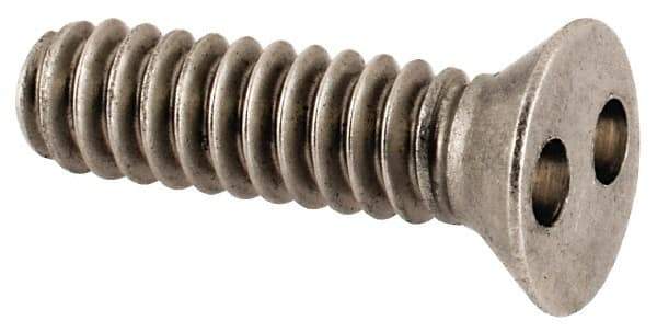 Made in USA - #6-32 UNC, 1/2" OAL Spanner Drive Machine Screw - Flat Head, Grade 18-8 Stainless Steel, Uncoated, Without Washer - Apex Tool & Supply